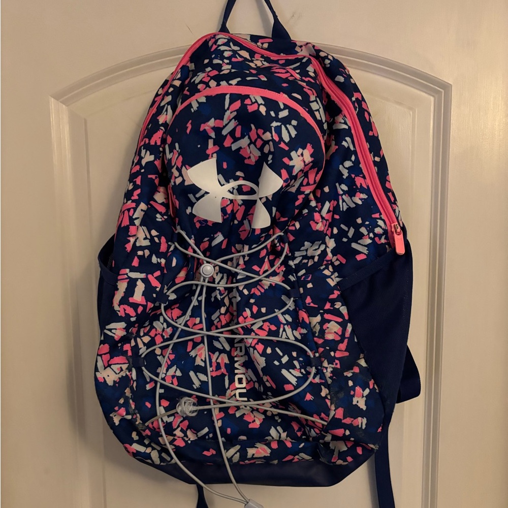 Under Armour Navy and Pink Patterned Backpack